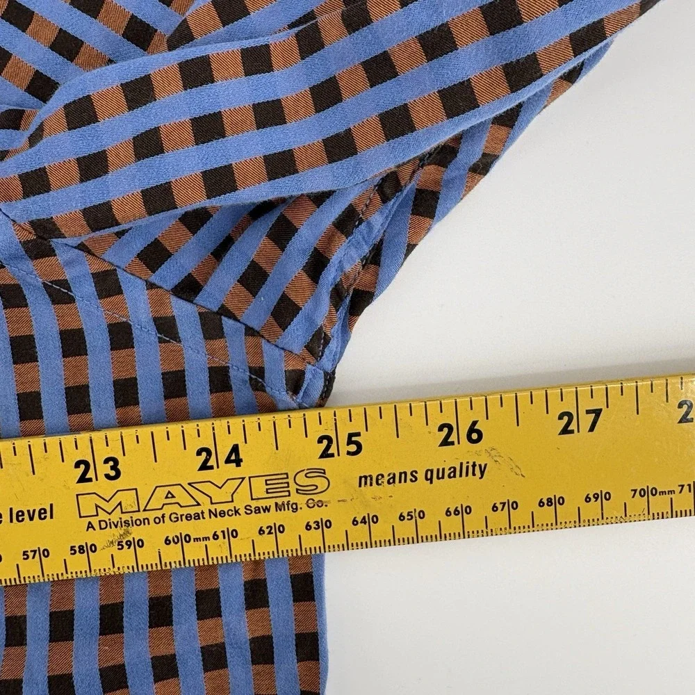 Parc 81 Men's XXL Blue Brown Argos Button Down Dress Shirt Business Casual‎